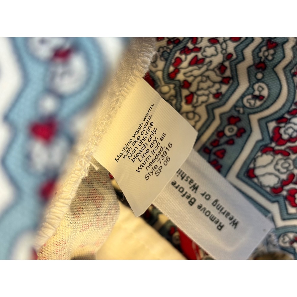 NWOT J Crew City Fit Wide Leg Pants Size 10 Blue Red Geometric Medallion Cotton - Picture 5 of 6